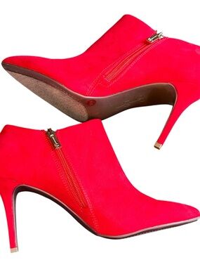 Red Suede Pointed toe Stiletto Booties Size 9-Jessica Simpson